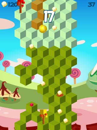 Cube Skip Ball Games - Reach up high in the sky play this endless blocks stacking free screenshot
