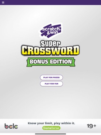 BCLC Super Crossword screenshot