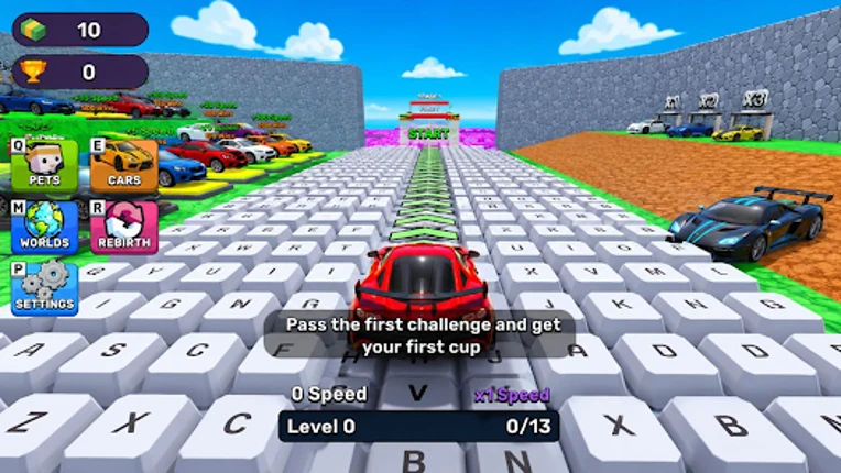 Obby Supercar Race Keyboard screenshot