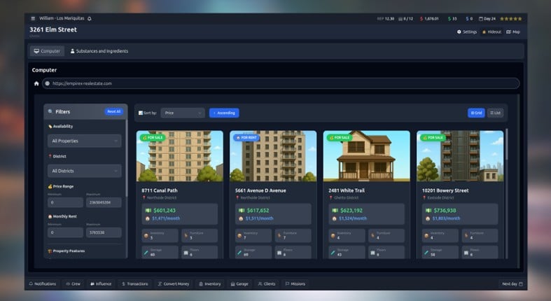 EmpireX - Business, Real Estate and Crime Simulator screenshot