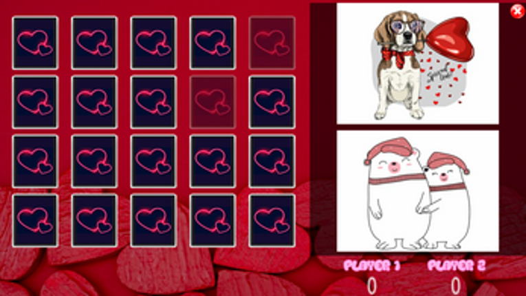 All Valentine Pairs Memory Game screenshot
