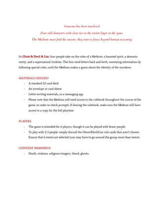 Ghost & Devil & Liar Image