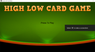 High Low Card Game Image