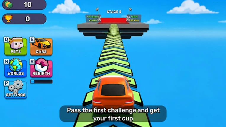 Obby Supercar Race Keyboard screenshot