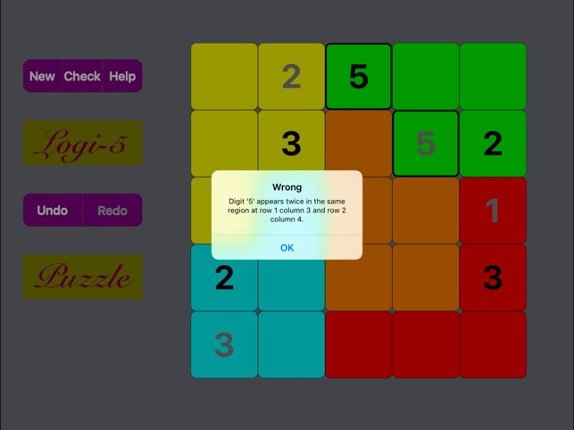 Logi5Puzz - 5x5 jigsaw Sudoku screenshot