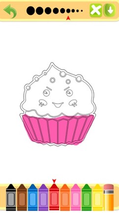 Cute Tasty Cupcakes Coloring Book screenshot