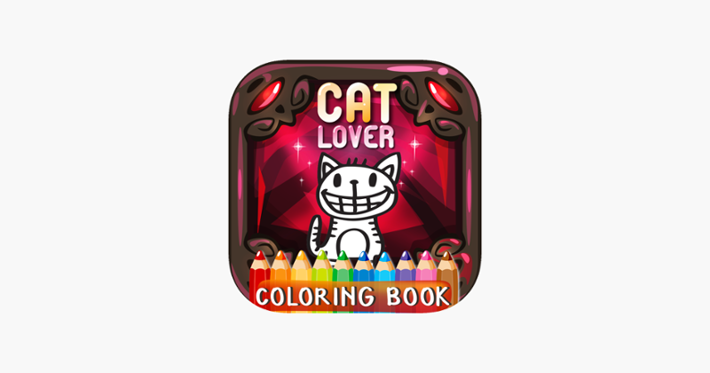 Hand Draw Cat Lover Coloring Book Image