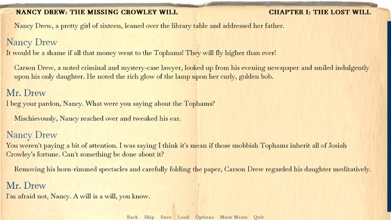 Nancy Drew: The Missing Crowley Will screenshot