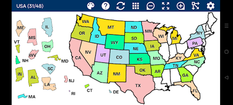 USA Map Puzzle screenshot