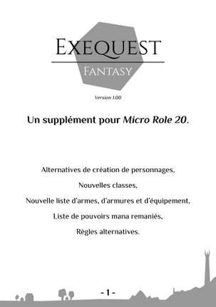 [Playtest] Exequest Fantasy (supplément Micro Role 20) Image
