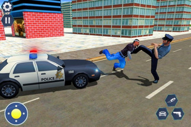 US Police Car Bank Robbery Gangster Chase Image