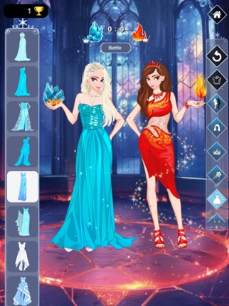 Ice vs Fire magic dress up Image