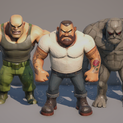 Tough Guy Pack - 3 Cartoon Style-Tough Guys Image