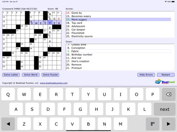 Boatload's Daily Crosswords Image