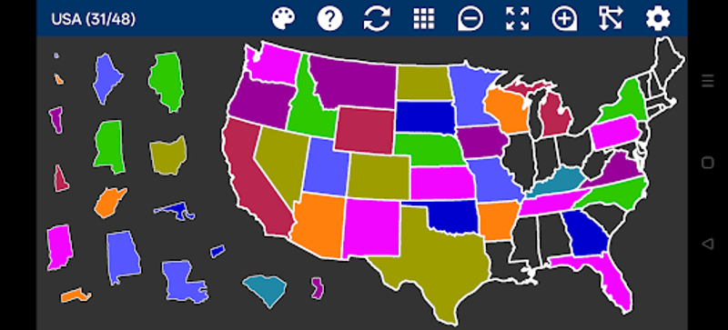 USA Map Puzzle screenshot