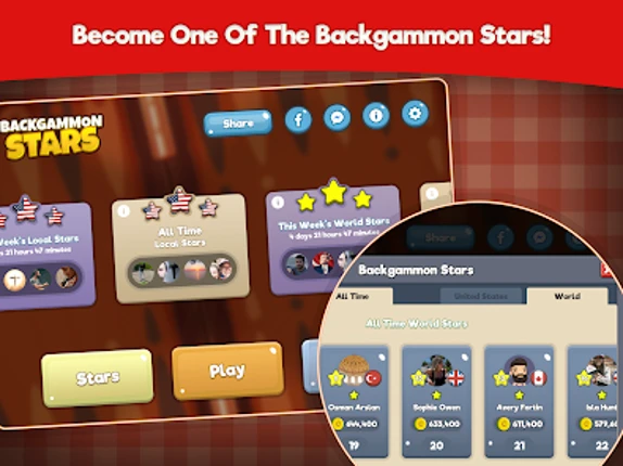 Backgammon Stars: Board Game Image