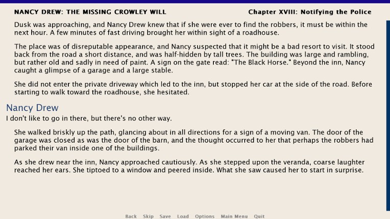 Nancy Drew: The Missing Crowley Will screenshot