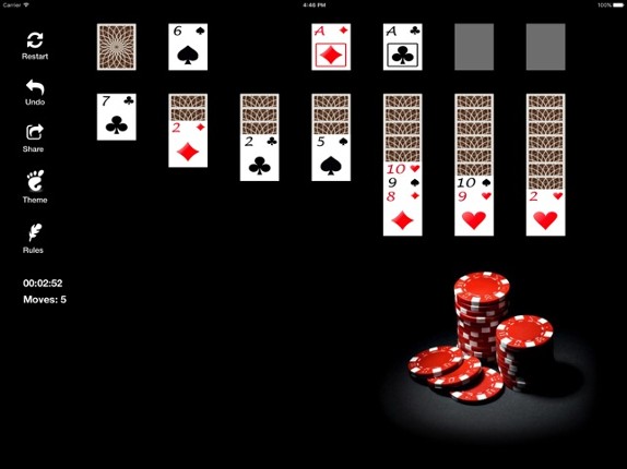 Solitaire Easy spider game screenshot