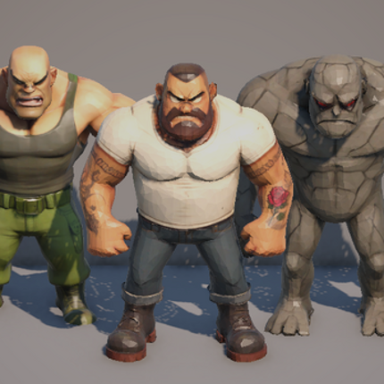 Tough Guy Pack - 3 Cartoon Style-Tough Guys Image