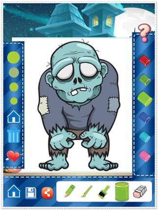 Coloring Book Cute Zombie Colorings Pages - pattern educational learning games for toddler & kids screenshot