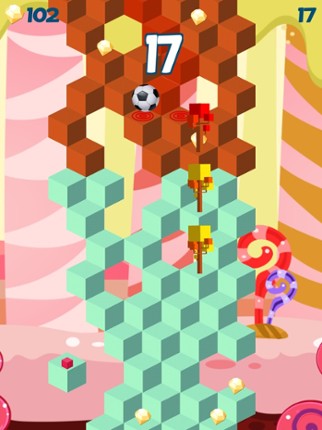 Cube Skip Ball Games - Reach up high in the sky play this endless blocks stacking free screenshot