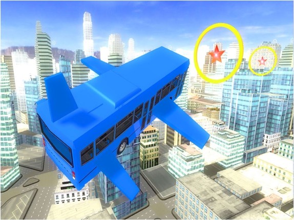 Flying Bus City Stunts Simulator - Collect stars by performing stunts in 3D modern city screenshot