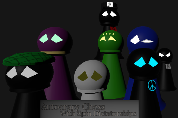 Games like Autocracy Chess with Spin Dictatorships