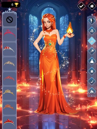 Ice vs Fire magic dress up screenshot