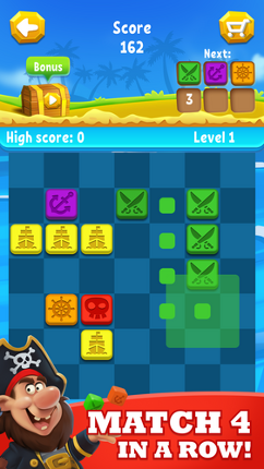 Pirate's Dice. Connect 4 in a row Image