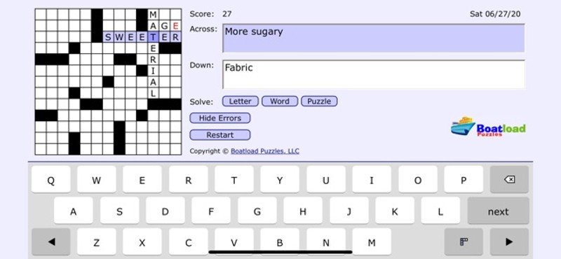 Boatload's Daily Crosswords Image