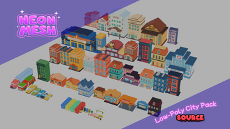 Low-Poly City Pack – Modular Town & Buildings Collection Image