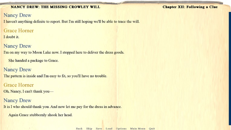 Nancy Drew: The Missing Crowley Will screenshot