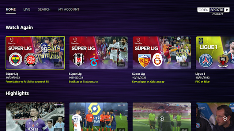 beIN SPORTS CONNECT screenshot