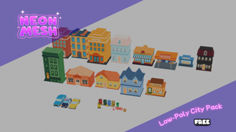 Low-Poly City Pack – Modular Town & Buildings Collection Image