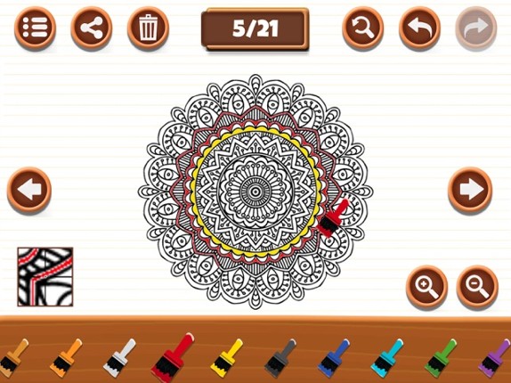 Coloring Book for Mandala Image