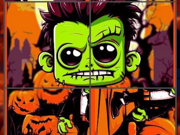 Franky &amp; Vampire Halloween Puzzle Game Cover