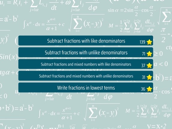 Math Shot Subtract Fractions screenshot