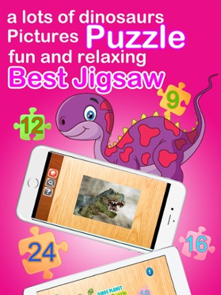 Jurassic Dinosaurs Jigsaw Puzzle - Planet Dinos Educational Puzzles Games to Help Kids and Kindergartens Learn Image