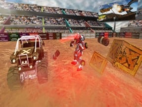 Robot vs Monster Trucks War Image