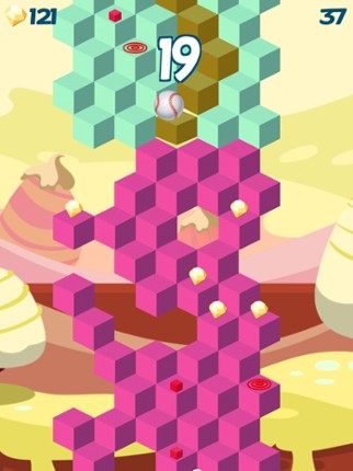 Cube Skip Ball Games - Reach up high in the sky play this endless blocks stacking free screenshot