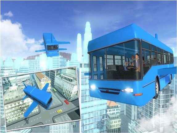 Flying Bus City Stunts Simulator - Collect stars by performing stunts in 3D modern city screenshot