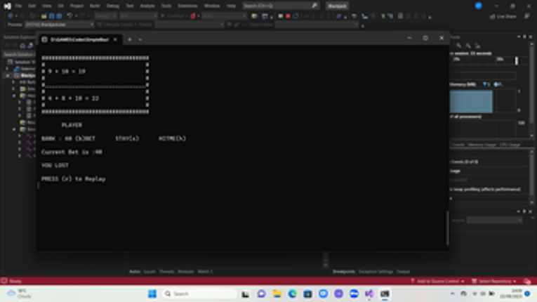 SimpleBlackjack screenshot