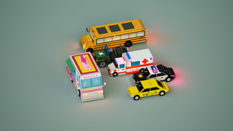 6 voxel 3D vehicles set Image