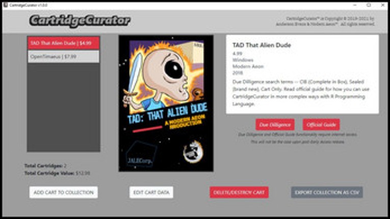 Cartridge Curator screenshot