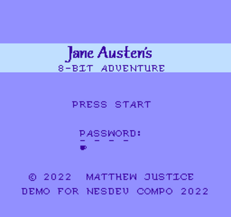 Jane Austen's 8-bit Adventure (nesdev compo) screenshot