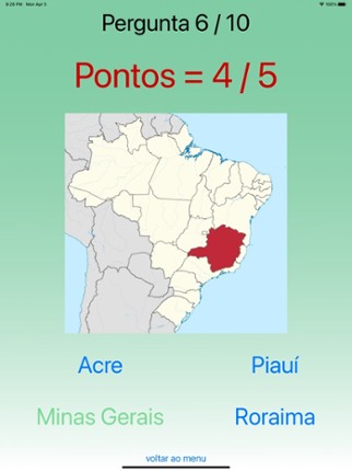 Estados do Brasil - Jogo screenshot