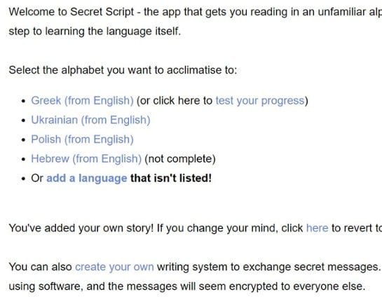 Secret Script - Learn a language in 30 minutes Game Cover