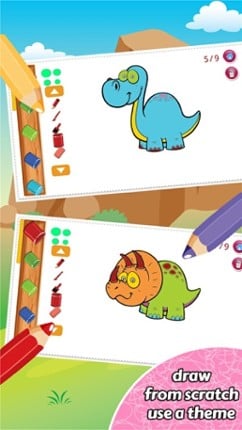 Dino Coloring Book Drawing for Kid Games Image