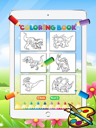 Dinosaur Dragon Coloring Book - Drawing for kid free game, Dino Paint and color games good screenshot