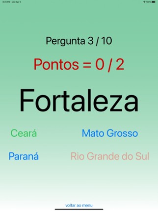 Estados do Brasil - Jogo screenshot